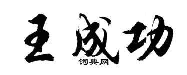 胡問遂王成功行書個性簽名怎么寫