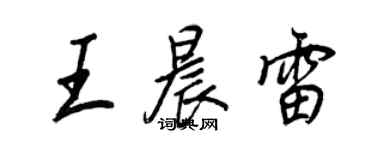王正良王晨雷行書個性簽名怎么寫