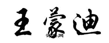 胡問遂王蒙迪行書個性簽名怎么寫