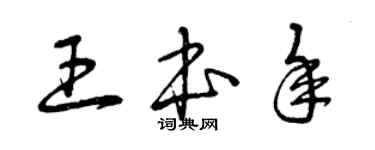 曾慶福王本年草書個性簽名怎么寫