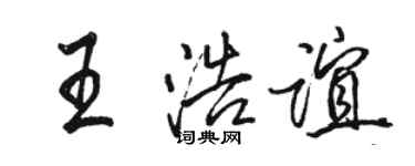 駱恆光王浩誼行書個性簽名怎么寫