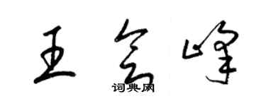梁錦英王會峰草書個性簽名怎么寫