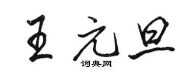駱恆光王元旦行書個性簽名怎么寫