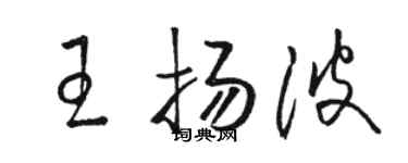 駱恆光王揚波草書個性簽名怎么寫