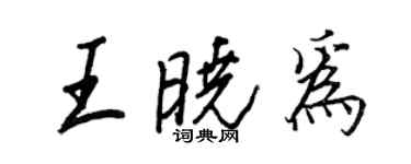 王正良王曉為行書個性簽名怎么寫