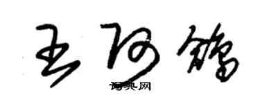 朱錫榮王阿鴿草書個性簽名怎么寫