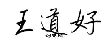 王正良王道好行書個性簽名怎么寫