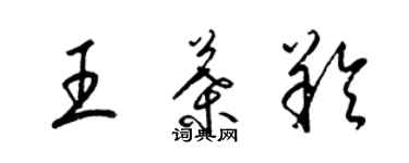 梁錦英王葉羚草書個性簽名怎么寫