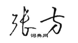 駱恆光張方草書個性簽名怎么寫