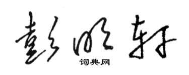 駱恆光彭明軒草書個性簽名怎么寫