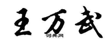胡問遂王萬武行書個性簽名怎么寫