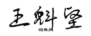 曾慶福王魁堅草書個性簽名怎么寫
