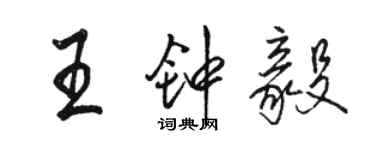 駱恆光王鍾毅行書個性簽名怎么寫