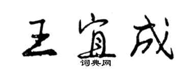 曾慶福王宜成行書個性簽名怎么寫