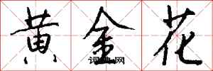 錢沛雲黃金花行書怎么寫