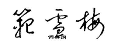 梁錦英范雪梅草書個性簽名怎么寫