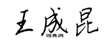 王正良王成昆行書個性簽名怎么寫