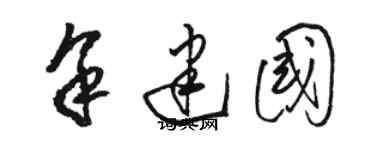 駱恆光余建國草書個性簽名怎么寫