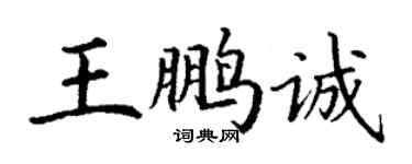 丁謙王鵬誠楷書個性簽名怎么寫