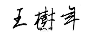 王正良王樹年行書個性簽名怎么寫