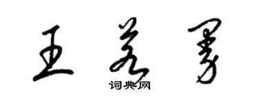 梁錦英王若曼草書個性簽名怎么寫