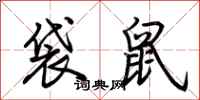 荊霄鵬袋鼠行書怎么寫