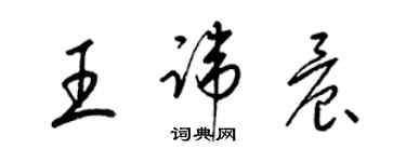 梁錦英王諱晨草書個性簽名怎么寫