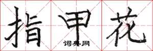 駱恆光指甲花楷書怎么寫