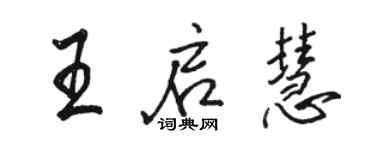 駱恆光王啟慧行書個性簽名怎么寫