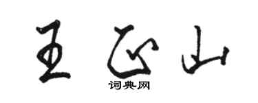 駱恆光王正山行書個性簽名怎么寫