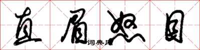 朱錫榮直眉怒目草書怎么寫