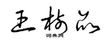 曾慶福王樹品草書個性簽名怎么寫