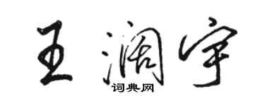 駱恆光王闊宇行書個性簽名怎么寫