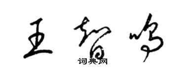 梁錦英王智鳴草書個性簽名怎么寫