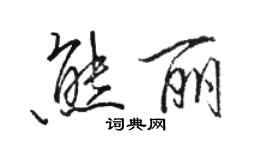 駱恆光熊麗行書個性簽名怎么寫