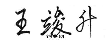 駱恆光王竣升行書個性簽名怎么寫