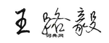 駱恆光王路毅行書個性簽名怎么寫