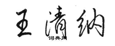 駱恆光王清納行書個性簽名怎么寫