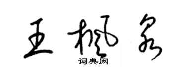 梁錦英王楓泉草書個性簽名怎么寫