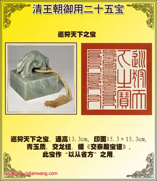清王朝御用玉璽二十五寶圖