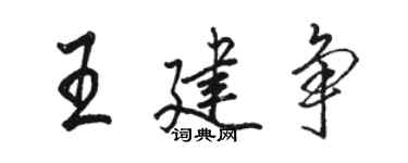 駱恆光王建爭行書個性簽名怎么寫