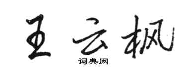 駱恆光王雲楓行書個性簽名怎么寫
