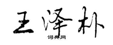 曾慶福王澤朴行書個性簽名怎么寫
