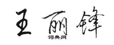 駱恆光王麗鋒行書個性簽名怎么寫