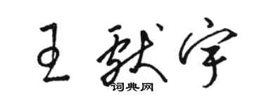 駱恆光王獻宇草書個性簽名怎么寫