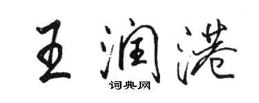 駱恆光王潤港行書個性簽名怎么寫