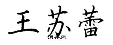 丁謙王蘇蕾楷書個性簽名怎么寫