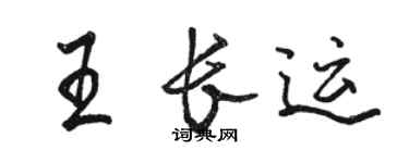 駱恆光王長運行書個性簽名怎么寫