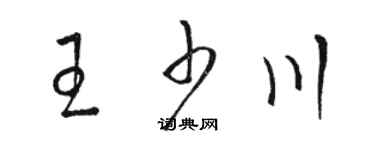 駱恆光王少川草書個性簽名怎么寫