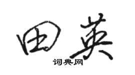 駱恆光田英行書個性簽名怎么寫